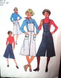 7890 77 FLARE POCKET SKIRT,PANTSKIRT,DETACH BIB PATTERN 14